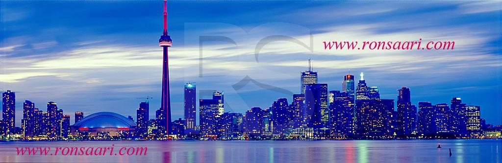 Toronto Skyline At Dusk Panoramic