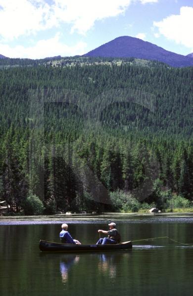 Canoeing On Sprague Lake, Rocky Mountain National Park