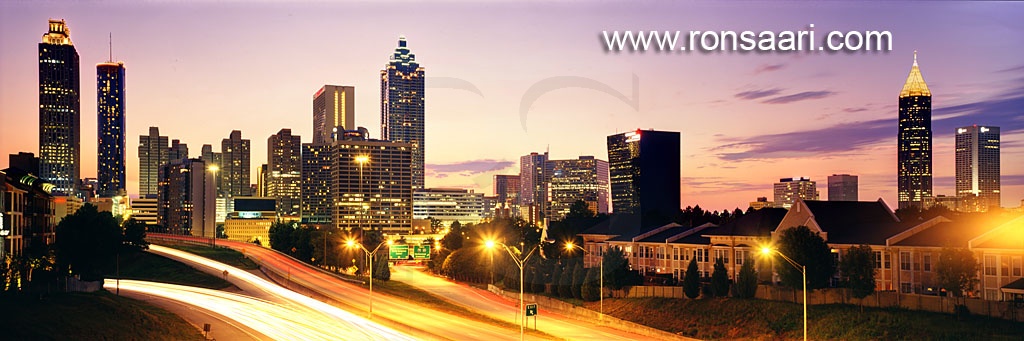 Atlanta Skyline At Dusk Panoramic 2