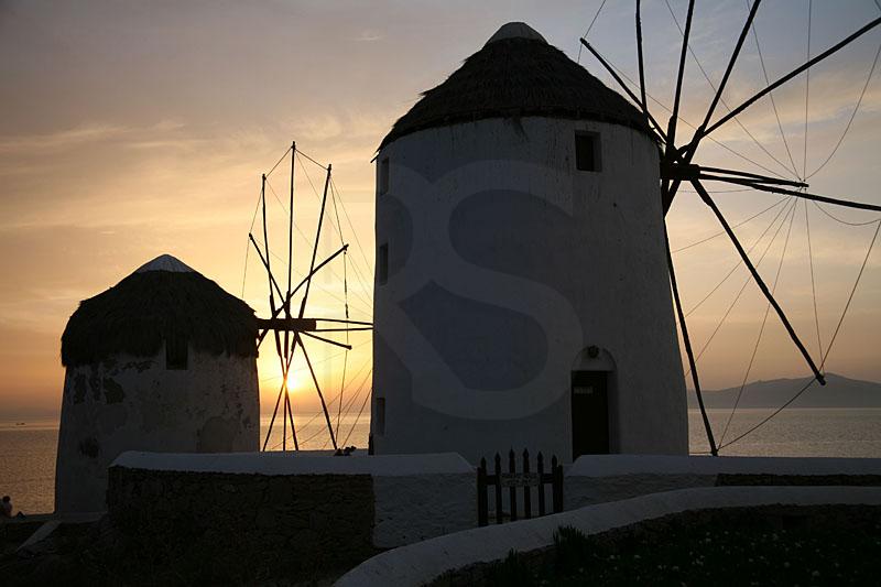 Kato Myli Windmills At Sunset 1