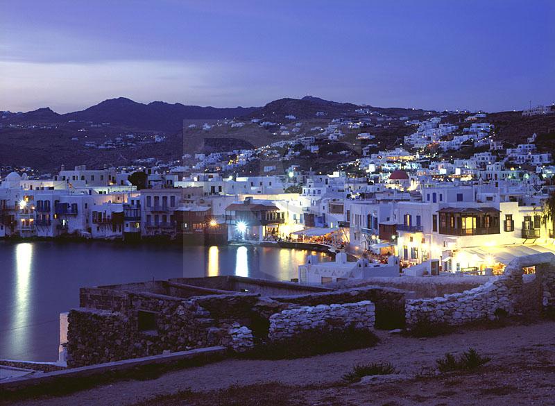 Mykonos Town At Dusk 1