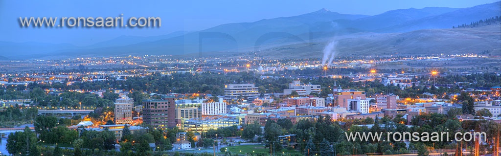 Missoula Skyline At Dawn Panoramic