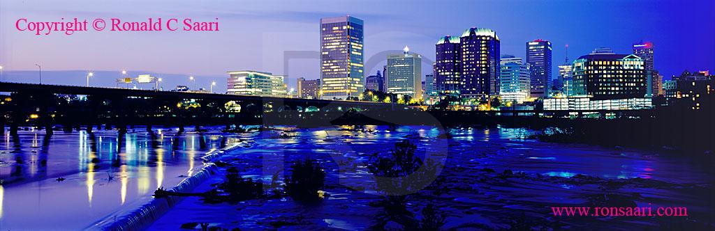 Richmond Skyline At Dusk Panoramic