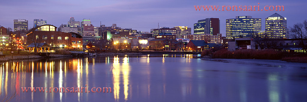 Wilmington Skyline At Dusk Panoramic 1
