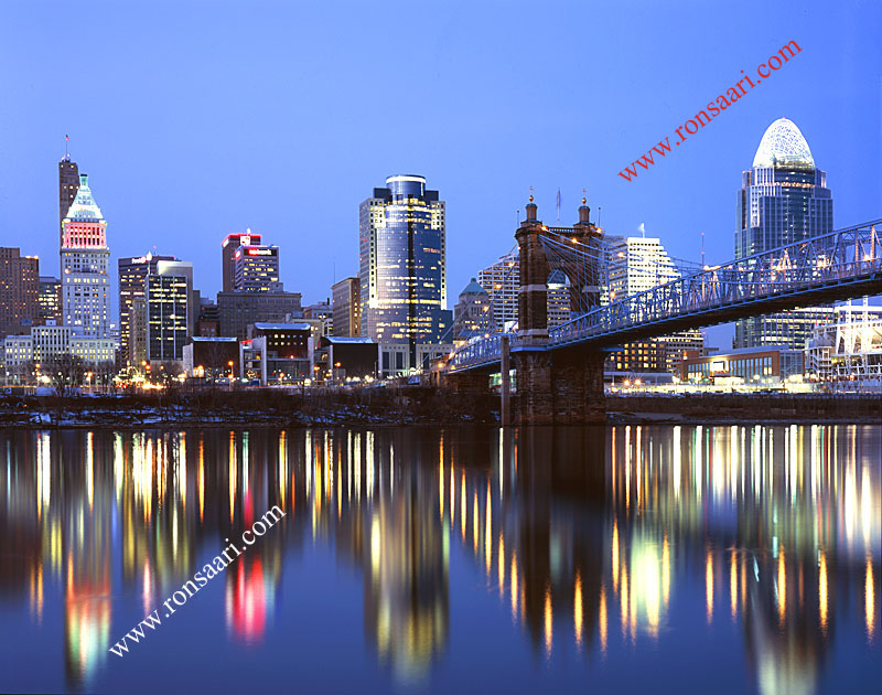 Cincinnati Skyline At Dusk