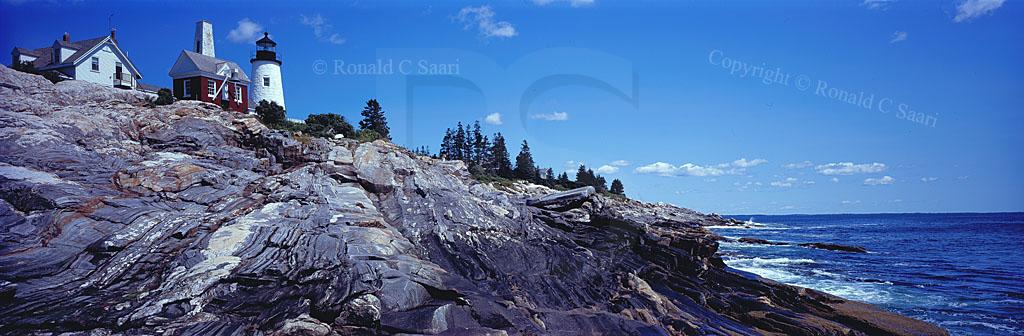 Pemaquid Point Lighthouse and Maine Costline Panoramic