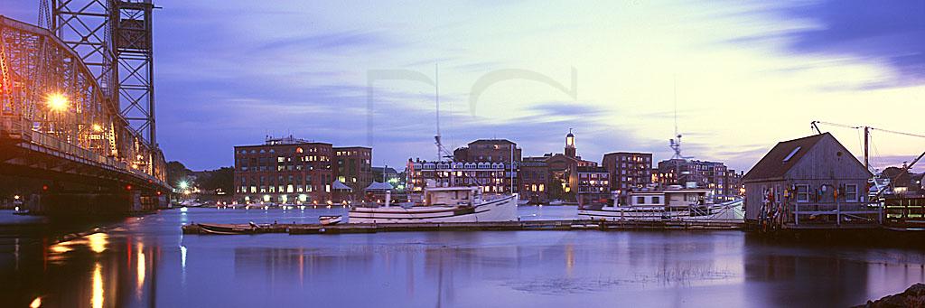 Portsmouth Skyline At Dusk Panoramic