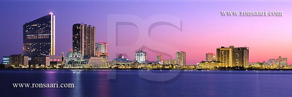 Atlantic City Skyline And Absecon Inlet Panoramic