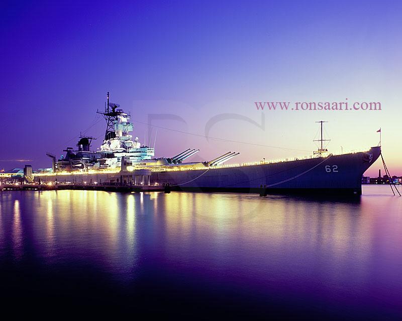 Battleship USS New Jersey Museum And Memorial At Dusk