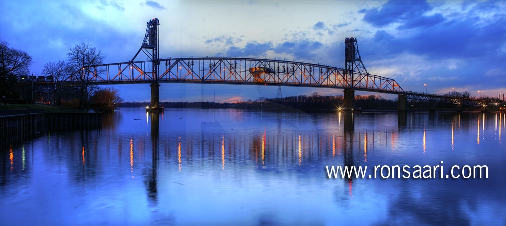 Burlington Bristol Bridge At Dusk Panoramic