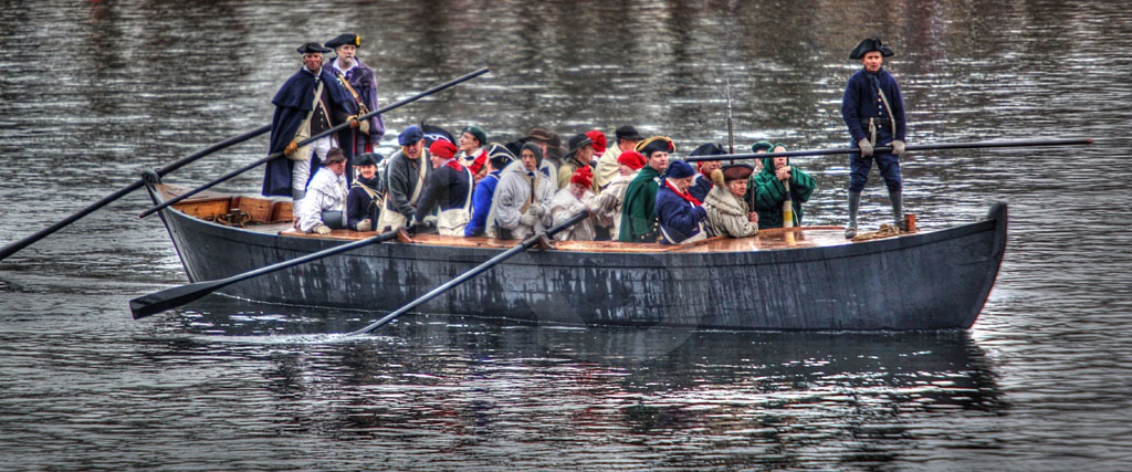 Reenactment of Washington Crossing The Delaware Panoramic