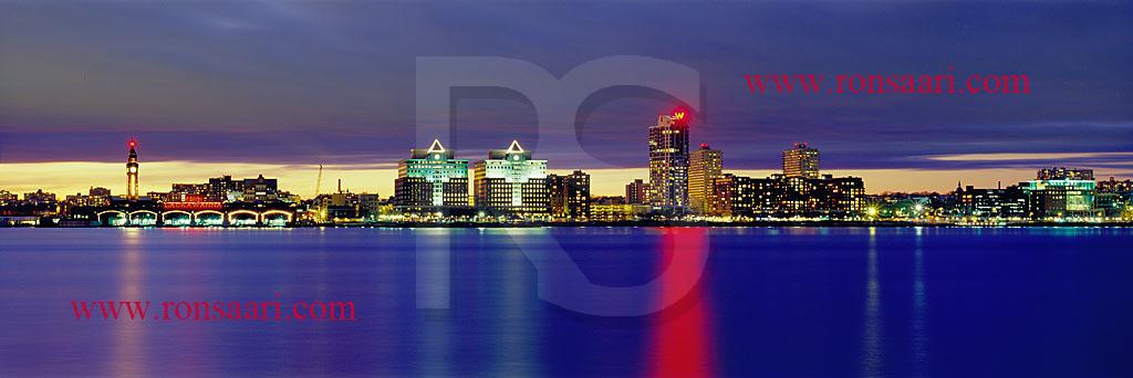 Hoboken Skyline At Dusk Panoramic