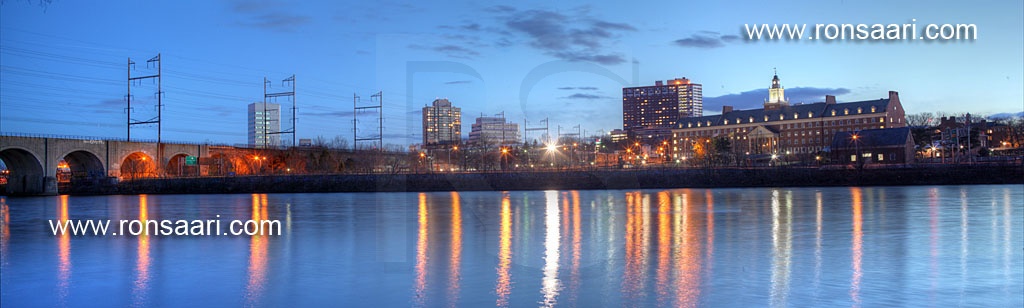 New Brunswick Skyline And Raritan River Viaduct Panoramic