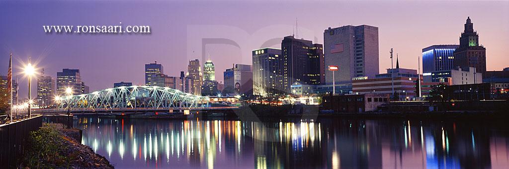 Newark Skyline, Bridge Street Bridge, and Passaic River