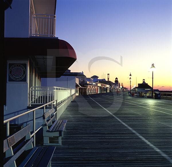 ocean city boardwalk. Ocean City Boardwalk At Dawn