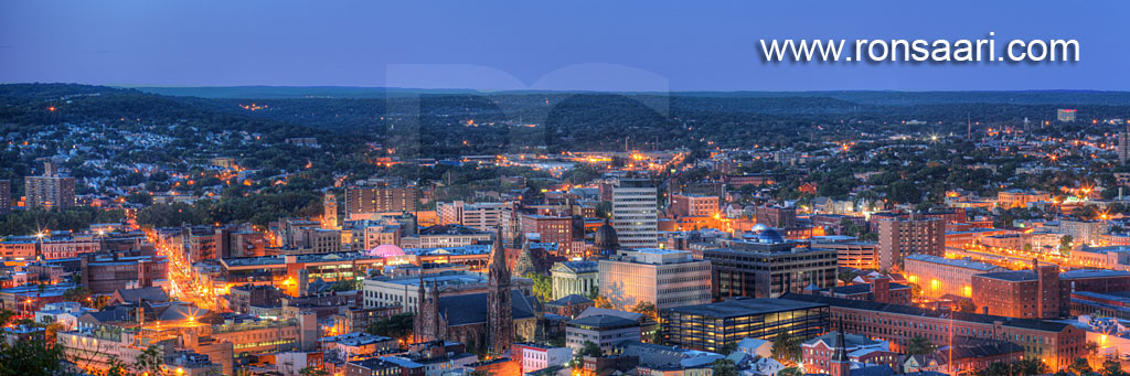 Paterson Skyline At Dusk Panoramic