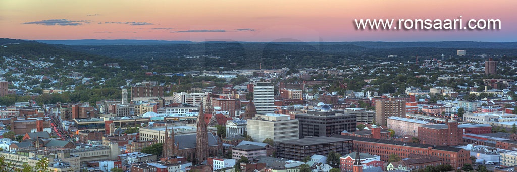 Paterson Skyline At Sunset Panoramic