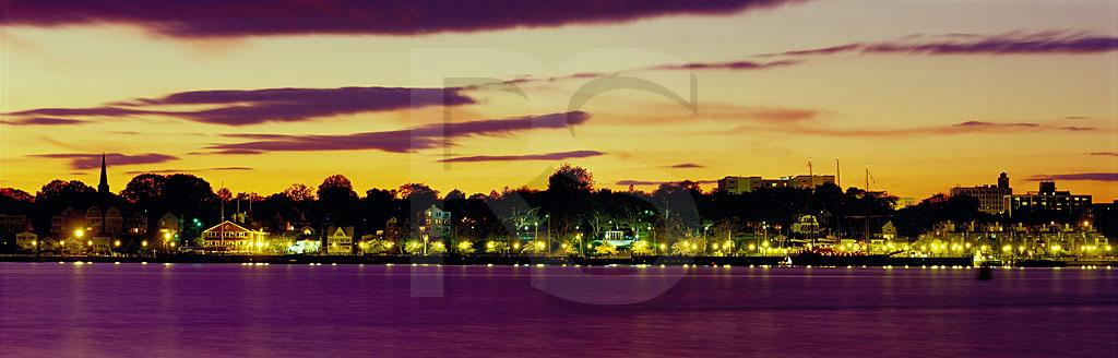Perth Amboy Skyline At Dusk Panoramic 2