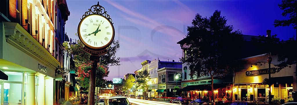 Rolex Clock and Broad Street At Dusk Panoramic