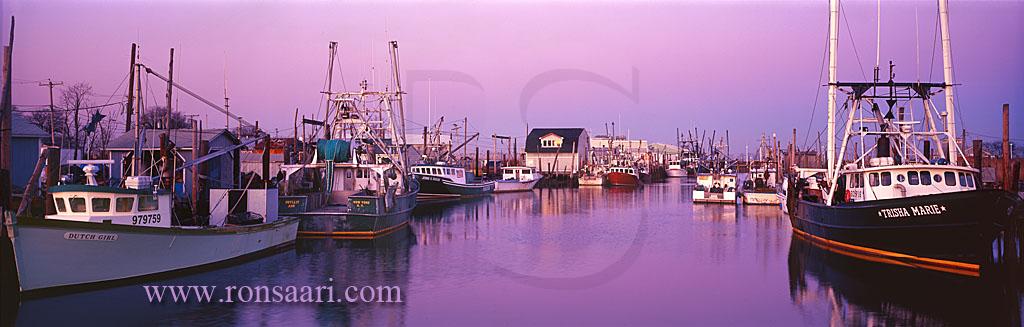 Shoal Harbor At Dusk Panoramic