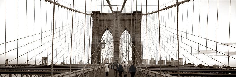 Walking Across The Brooklyn Bridge, Panoramic