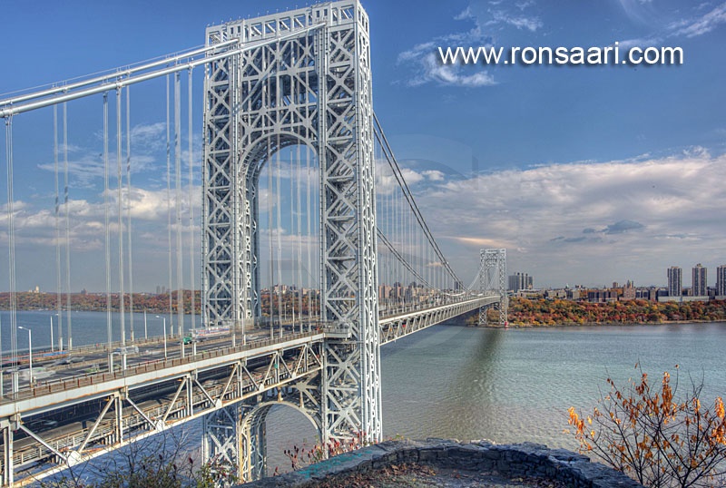 George Washington Bridge In Autumn