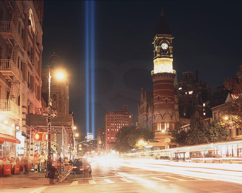 Tribute Of Light 2004, as seen from Greenwich Village