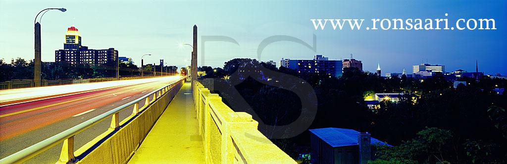 Allentown Skyline And 8th Street Bridge At Dusk Panoramic