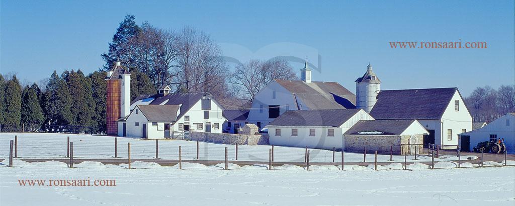 Buckingham Farm In Winter Panoramic