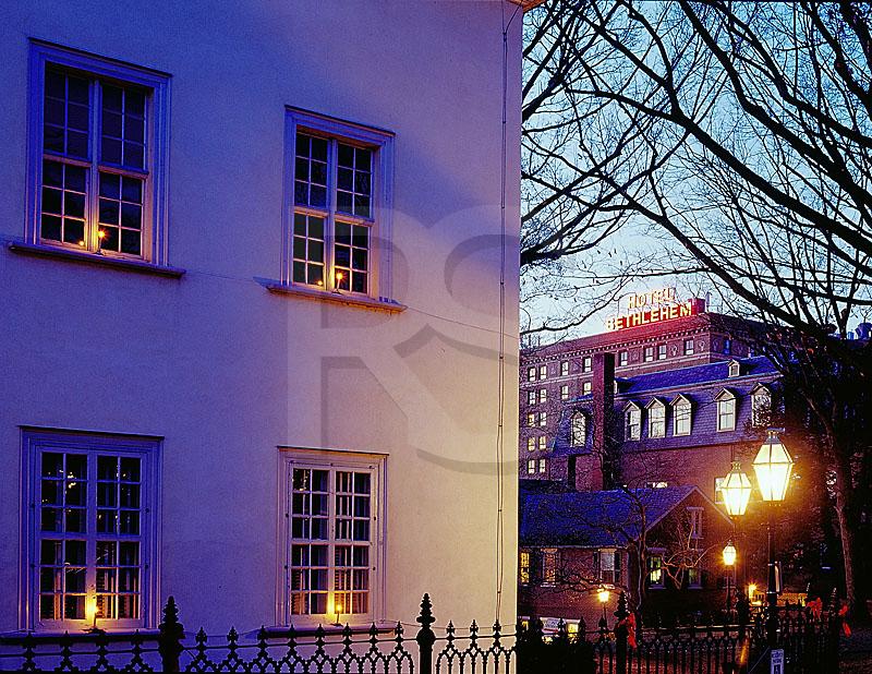 Moravian Church At Hotel Bethlehem At Dusk
