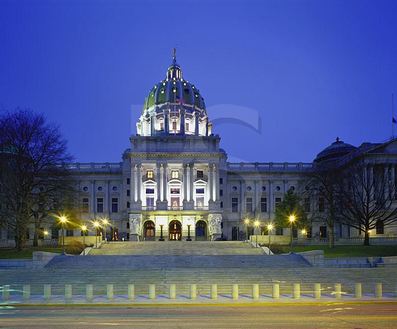 Pennsylvania State Capitol At Dusk