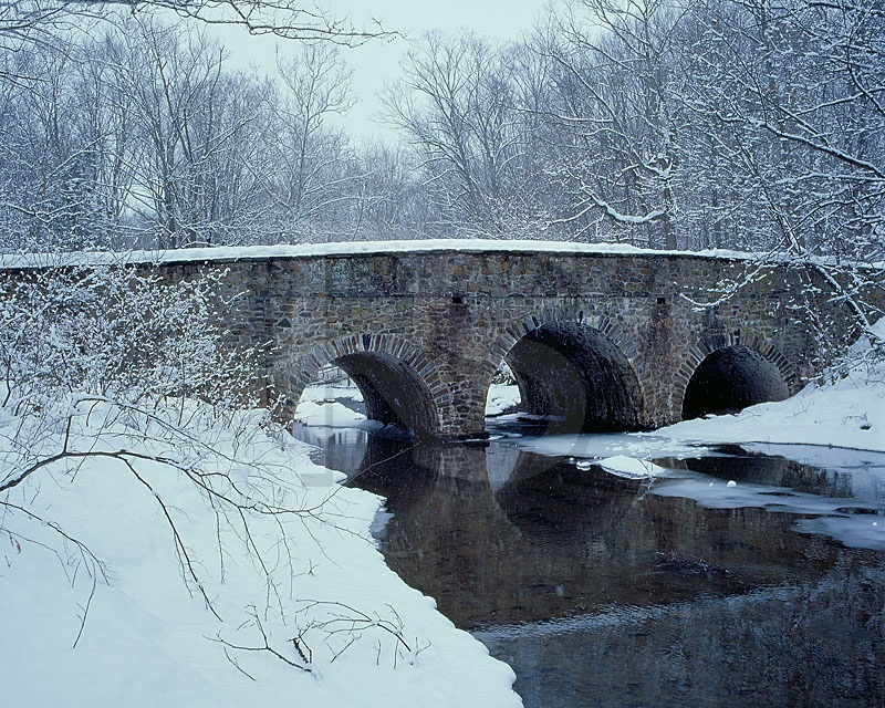 Pidcock Creek Stone Bridge In Winter