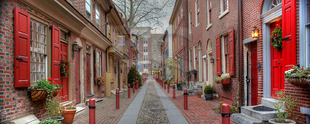 Elfreth's Alley Holiday Panoramic
