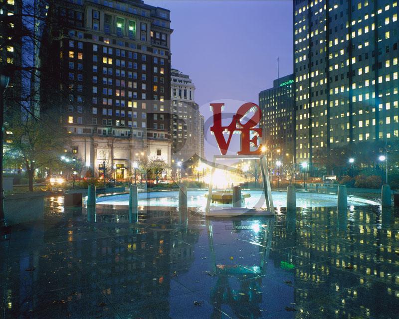 Love Park In The Rain