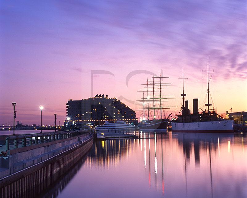 Penn's Landing Marina At Dusk