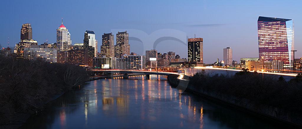 Skyline From Spring Garden Street Bridge, Panoramic