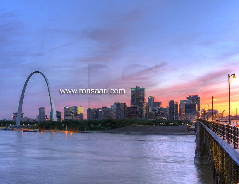 St. Louis Skyline At Dusk