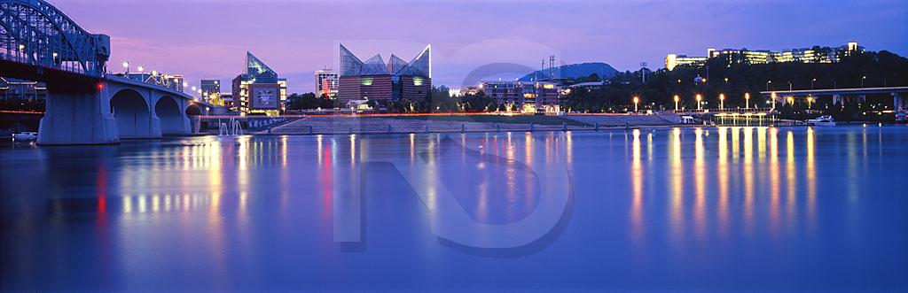 Chattanooga Skyline At Dawn Panoramic