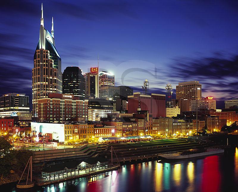 Nashville Skyline At Dusk
